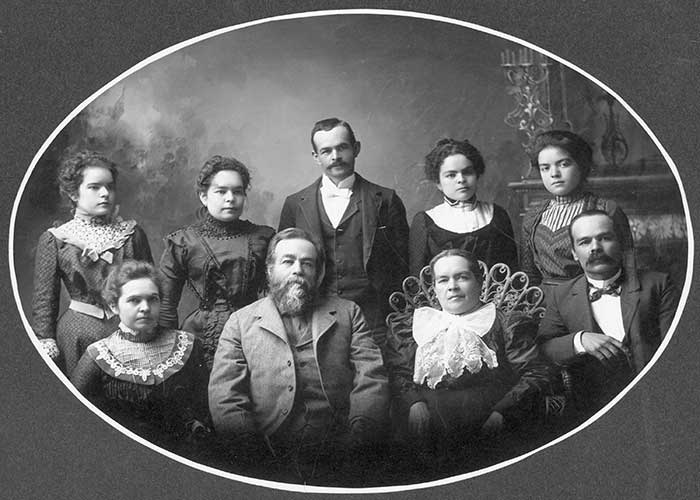 Black and white Amador Family portrait
