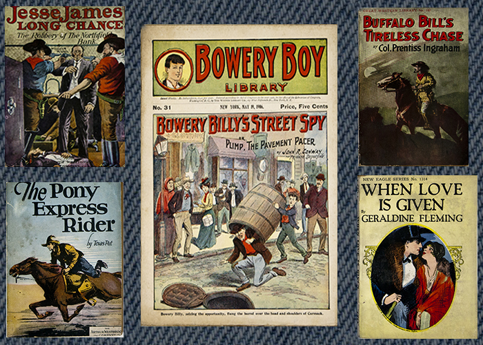 thumbnail images of book covers from the Western Dime Novel Collection